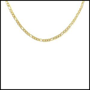 Classic Figaro Chain Necklace 24K Gold Filled Elegant Minimal Chic Unisex